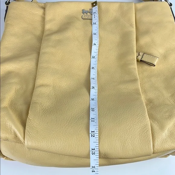 Coach Madison Isabelle Yellow Pebbled Leather Shoulder Crossbody Bag 21224 - Picture 16 of 16